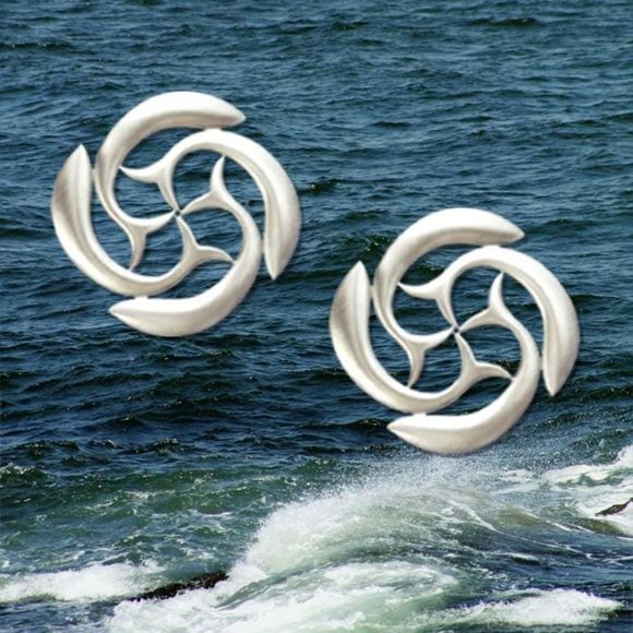 Lovell Designs - St. Brendan's Cross Earrings, Sterling Silver Post Earrings - Picture 3 of 6